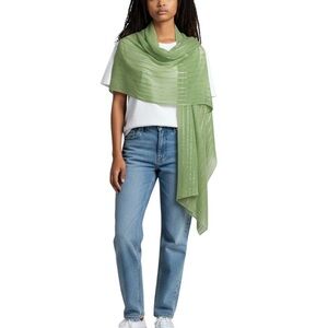 Bajra Chic 100% Cashmere Light Green Wrap Scarf Sz OS